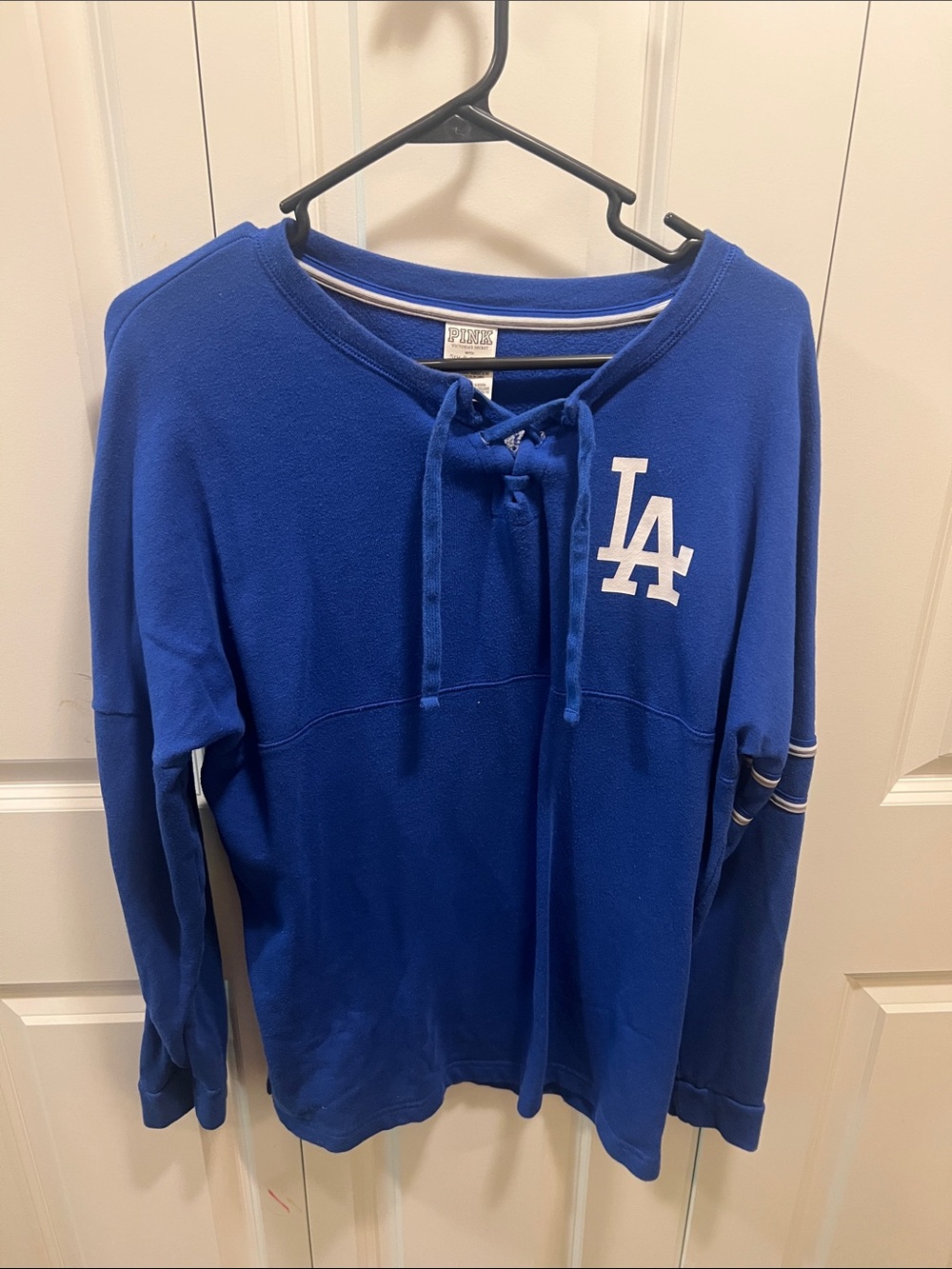 PINK Victoria's Secret Royal Blue Lace-Up Sweatshirt